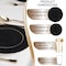 Smarty Had A Party Black with Gold Rim Organic Round Disposable Plastic Wedding Value Set, 360PK 930BGVS60 - alternate 2